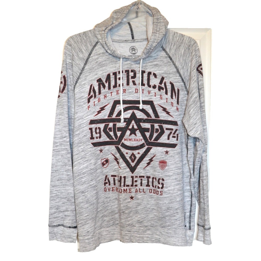 American Fighter Premium Athletics BUCKLE BKE Gray Long Sleeve Hoodie Mens XL